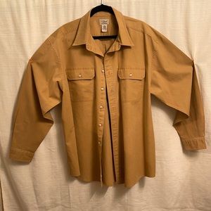 L.L. BEAN OFCW7 LONG SLEEVE SHIRT 100% COTTON DOUBLE POCKETS EXCELLENT CONDITION